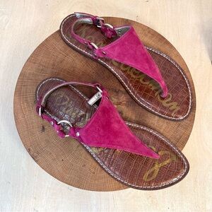Sam Edelman | Pink Suede Greta Gigi T-Strap Sandals Size 10